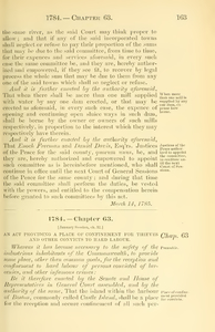 1784 Chap. 0063 An Act Providing A Place Of Confinement For Thieves And Other Convicts To Hard Labour.