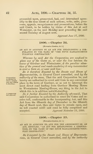 1800 Chap. 0035 An Act In Addition To, And For The Amendment Of, An Act, Entitled, "An Act For Establishing A Corporation, By The Name Of The Sixth Massachusetts Turnpike Corporation."