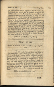 1809 Chap. 0127. An Act In Addition To The Several Laws Regulating Elections.
