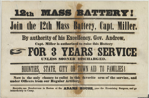 12th Mass Battery!: join the 12th Mass Battery, Capt. Miller.