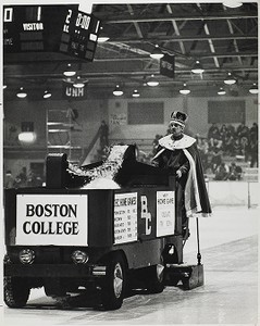 "Royalty" repairing ice at Boston College hockey rink