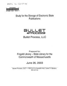 Study for the storage of electronic state publications