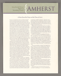 Amherst College annual report to secondary schools, 2008