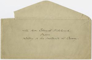 Envelope for the Rev. Edward Hitchcock papers relating to the pastorate at Conway
