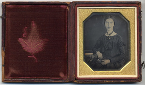 Emily Dickinson, half length portrait, circa 1846-1847
