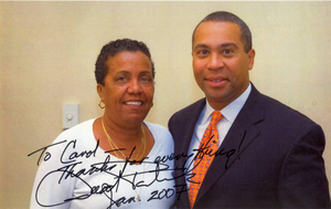 Governor Duval Patrick and Carol Pimentel