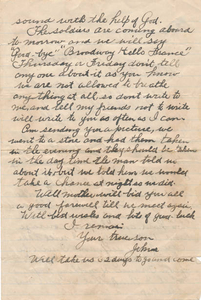 Letter from Dad to his mother, WWI (2 of 2)