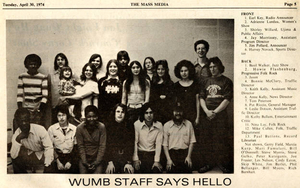WUMB Staff photo--1974