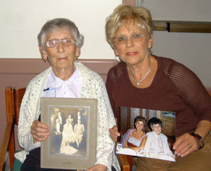 Shirley Fine and Loretta Kravitz at the Hebrew Senior Life Mass. Memories Road Show (2)