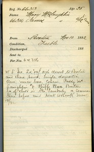 Tewksbury Almshouse Intake Record: McLaughlin, Mary