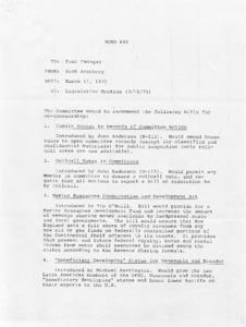 Legislative Meeting (3/10/1975) Memo #88