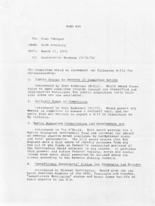 Legislative Meeting (3/10/1975) Memo #88