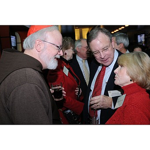 Cardinal O'Malley talking with Maureen Chamillard