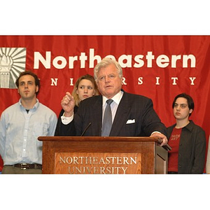 Senator Kennedy speaks at press conference on student financial aid cuts