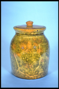 Redware Food storage Jar with Cover
