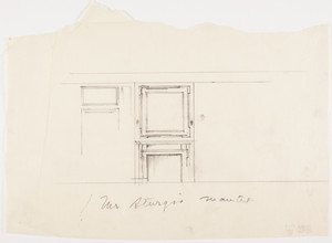 Mr. Sturgis' room elevation fireplace sketch, 1/2 inch scale, residence of F. K. Sturgis, "Faxon Lodge", Newport, R.I.