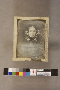 Head-and-shoulders portrait of Martha Curtis Stevenson, location unknown, ca. 1860