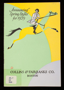 Announcing spring styles for 1929, Collins & Fairbanks Co., 383 Washington Street, 16 Bromfield Street, Boston, Mass.