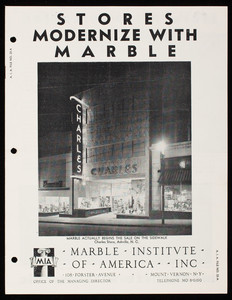 Stores modernize with marble, Marble Institute of America, Inc.,108 Forster Avenue, Mount Vernon, New York