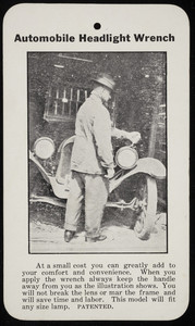 Trade card for the Automobile Headlight Wrench, L. Despres, manufacturer, Lebanon, New Hampshire, undated