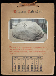 Pilgrim calendar, published by A.S. Burbank, Plymouth, Mass., 1914