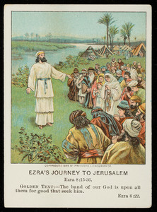 Ezra's journey to Jerusalem, Little Pilgrim lesson pictures, November 19, vol. 23, 4th quarter, 1911, no. 4, part 8, Pilgrim Press, Boston; New York; Chicago, 1911