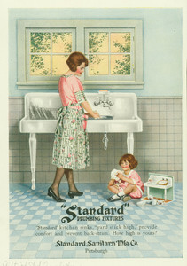 Advertisement for Standard Plumbing Fixtures, manufactured by the Standard Sanitary Manufacturing Company, Pittsburgh, Pennsylvania, ca. 1922