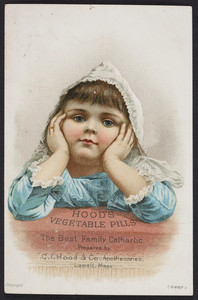 Trade card for Hood's Vegetable Pills, C.I. Hood & Co., apothecaries, Lowell, Mass., undated