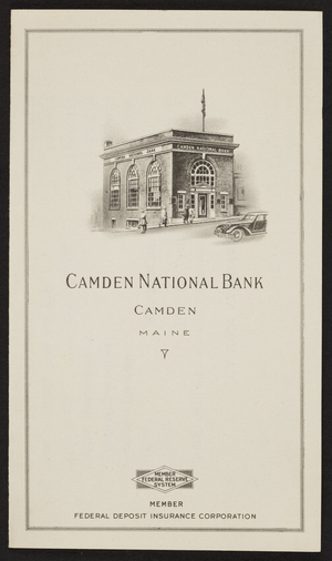 Brochure for the Camden National Bank, Camden, Maine, June 30, 1951