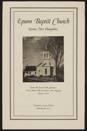 Epsom Baptist Church, Epsom, New Hampshire, July 4, 1954