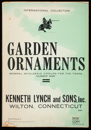 Garden ornaments, general wholesale catalog for the trade, #2066, desk copy, Kenneth Lynch & Sons, Inc., Wilton, Connecticut
