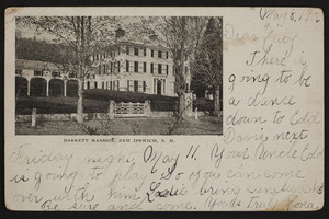 Barrett Mansion, New Ipswich, New Hampshire, dated May 8, 1906