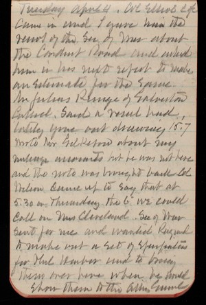 Thomas Lincoln Casey Notebook, February 1893-May 1893, 56, Tuesday April 4