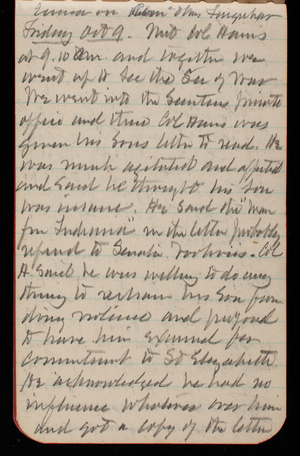 Thomas Lincoln Casey Notebook, October 1891-December 1891, 12, Emma on Mr. and Mrs. Farquhar.
