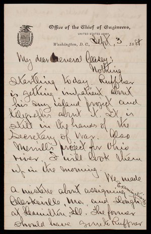 Clinton B. Sears To Thomas Lincoln Casey, September 3, 1888 - Digital ...