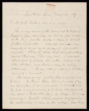 Rodman to Thomas Lincoln Casey, January 17, 1887
