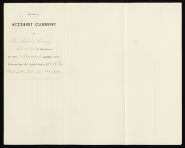 Accounts Current of Thos. Lincoln Casey - November 1882, November 30, 1882