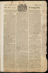 The Boston Evening-Post, 24 December 1770