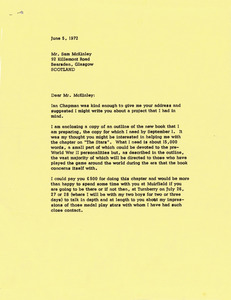 Letter from Mark H. McCormack to Sam McKinley