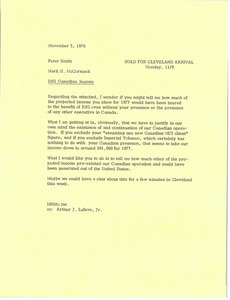 Memorandum from Mark H. McCormack to Peter Smith