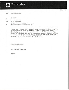 Memorandum from Mark H. McCormack to R. Carr