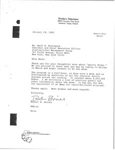 Letter from Robert A. Briner to Mark H. McCormack