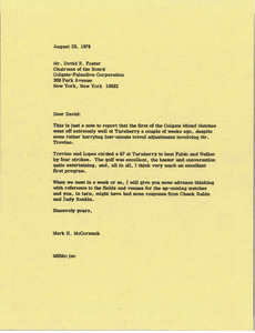 Letter from Mark H. McCormack to David R. Foster