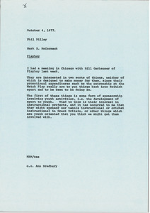 Memorandum from Mark H. McCormack to Phil Pilley