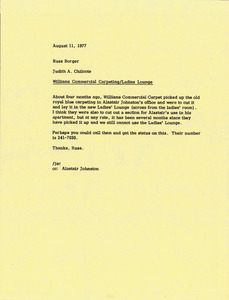 Memorandum from Judy A. Chilcote to Russ Borger