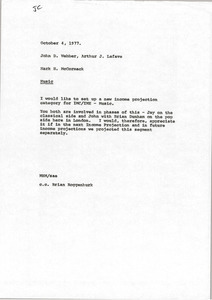 Memorandum from Mark H. McCormack to John D. Webber and Arthur J. Lafave