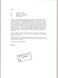 Fax from Mark H. McCormack to Peter C. Johnson