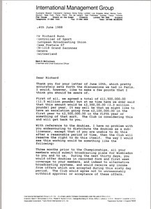 Letter from Mark H. McCormack to Richard Bunn