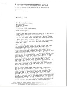 Letter from Mark H. McCormack to Christopher Skase