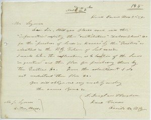 Letter from D. Douglass Haughman to Joseph Lyman